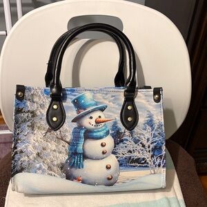 Charming Snowman Winter Tote Bag